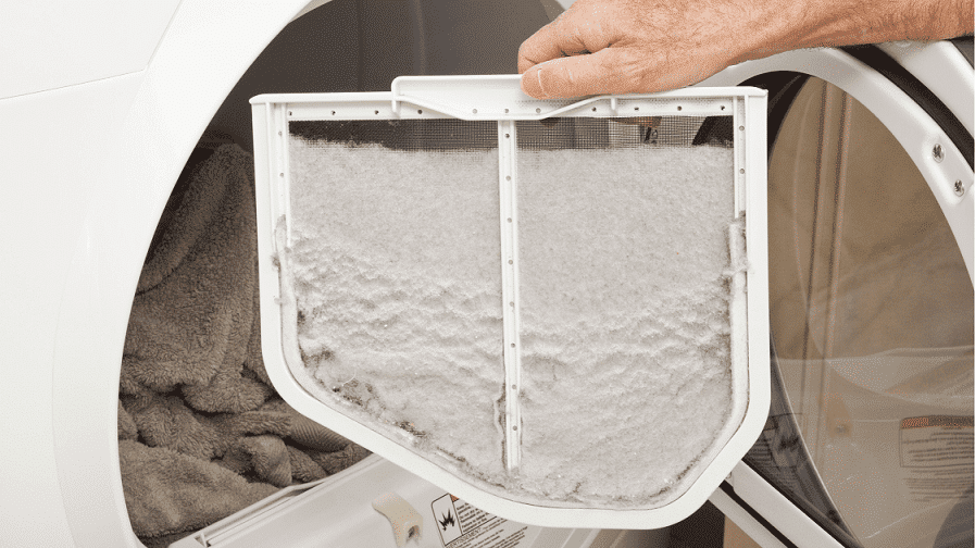 clean dryer lint from filter