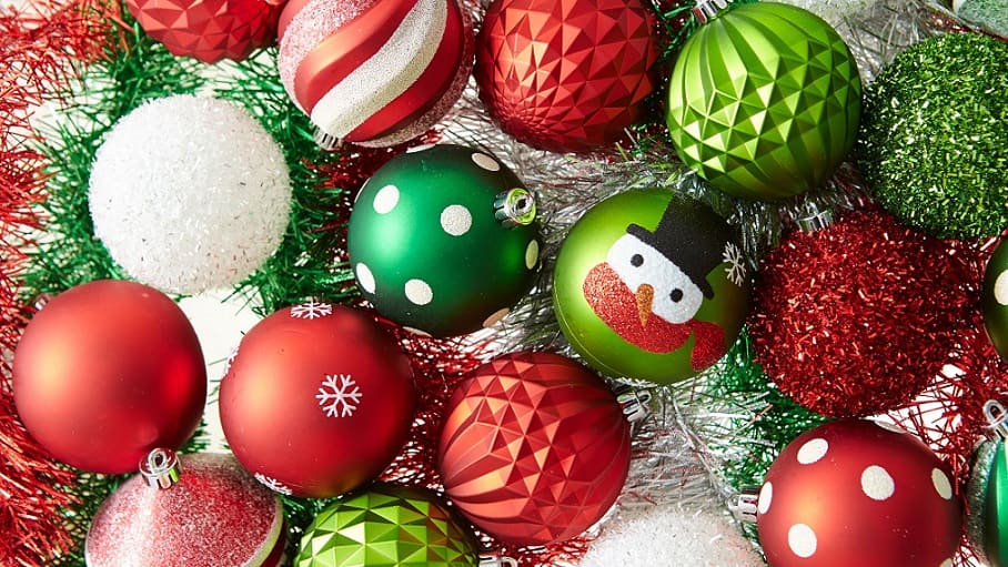 Decorative Christmas ornaments.