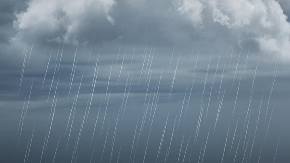 Clouds and rain drops falling from the sky