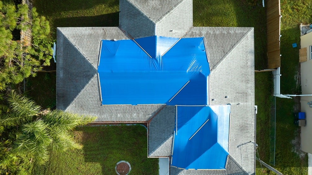 roof tarp tornado damage