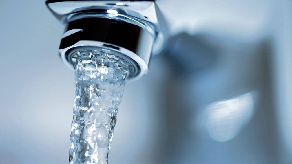 running water from a faucet