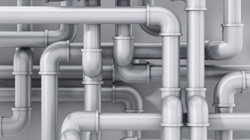Interconnected silver water pipes design
