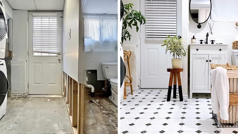 Before and after water damage restoration
